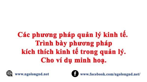 Các phương pháp quản lý kinh tế.