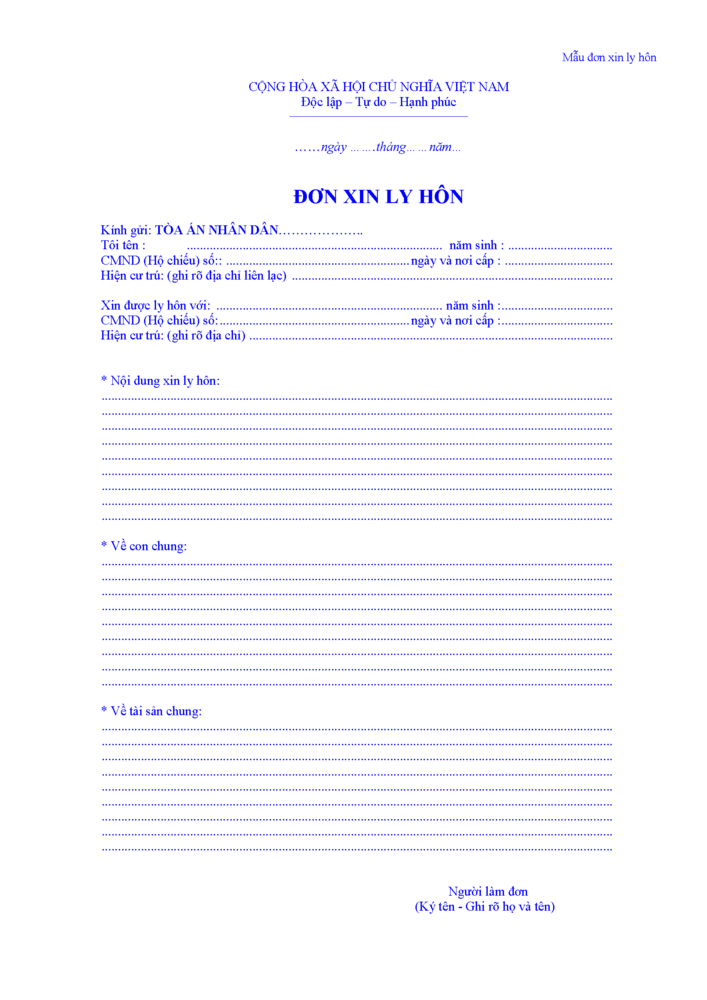 Mẫu đơn ly hôn là gì?✅Tổng hợp những mẫu đơn ly hôn (song ngữ) chuẩn nhất do tòa án cung cấp
