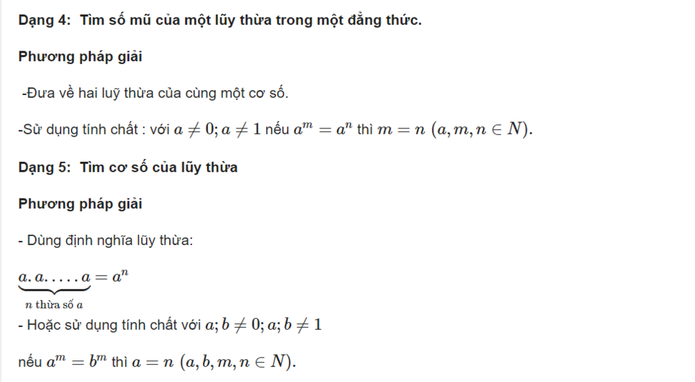 lũy thừa với số mũ tự nhiên nâng cao