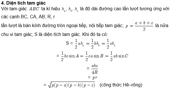 Hệ thức lượng trong tam giác