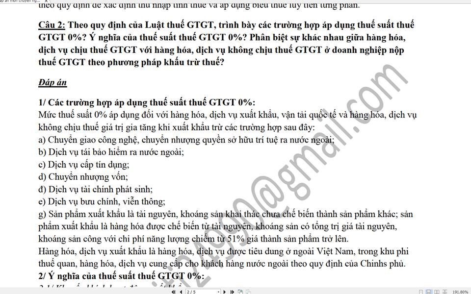 Đáp án môn Chuyên ngành CV-KTV Thuế - Miền Bắc 2017