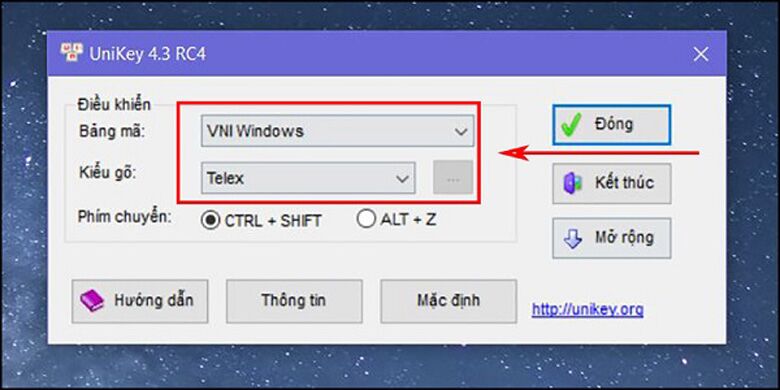 Laptop không gõ được tiếng việt để sai bảng mã và kiểu gõ