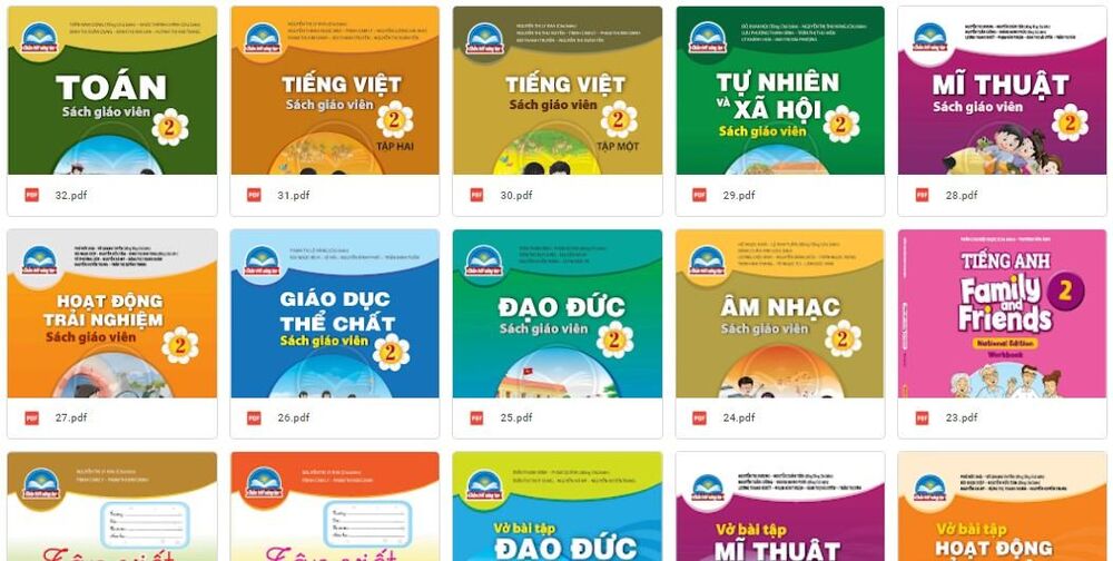 Chia sẻ file mềm sách giáo khoa tiểu học lớp 2