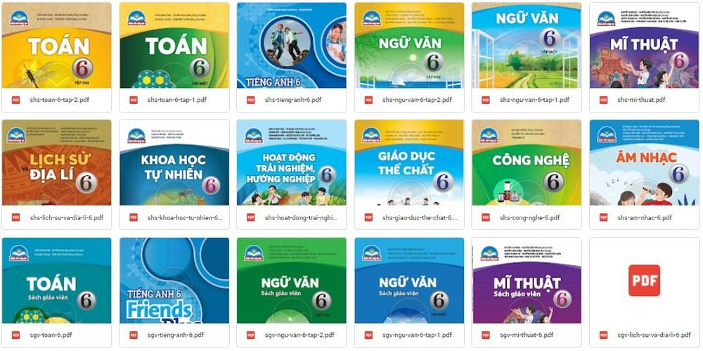 Chia sẻ file mềm sách giáo khoa lớp 6 chương trình mới đủ 2 bộ