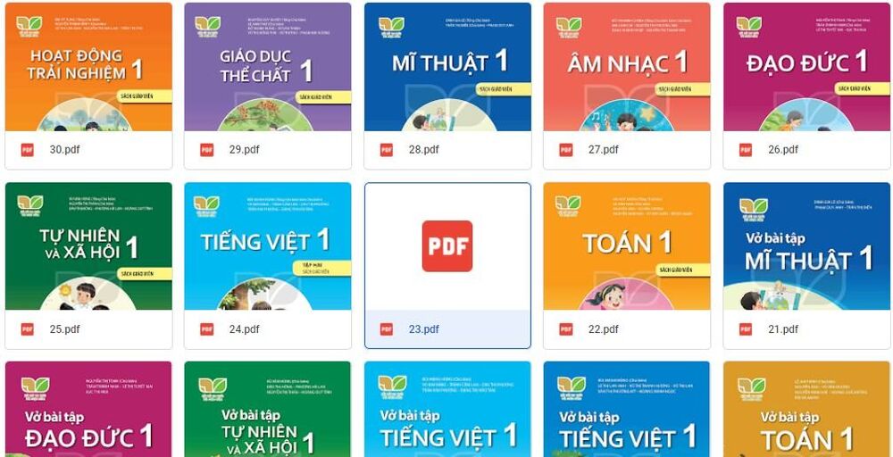 Chia sẻ file mềm sách giáo khoa tiểu học lớp 1