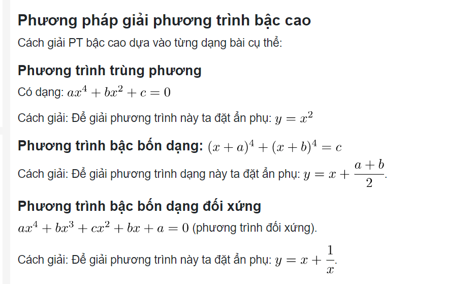 Ôn vào 10 - Phương trình bậc cao