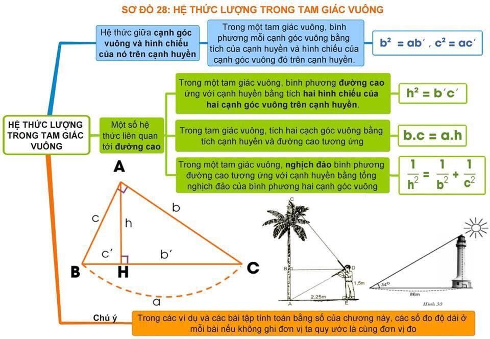 sơ đồ tư duy các trường hợp bằng nhau của tam giác vuông: